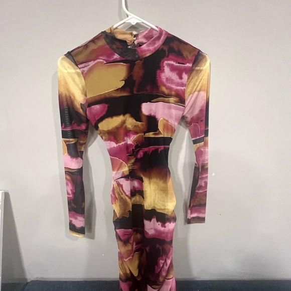 Forever 21 Abstract print Mesh Midi Dress - Picture 5 of 8